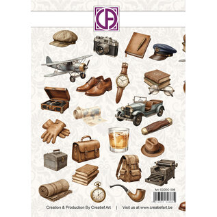 creatief art Assiettes découpées - Vintage Gentlemen - 23 pièces