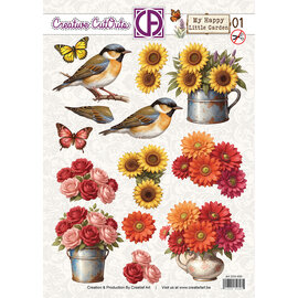 creatief art 3D-Selbstdurchschreibendes Blatt – Mein fröhlicher kleiner Garten 01