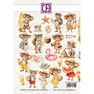 creatief art Stansplaatjes - A Mice Vacation - 23 stuks