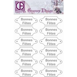 Diepdruk labels "Bonnes Fetes" 24 labels