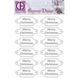 Diepdruk labels "Merry Christmas" 12 labels