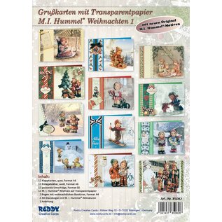 Reddy cards Cartes de voeux avec du papier transparent - Hummel Christmas 1