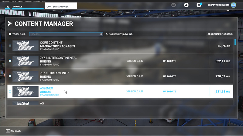 Content Manager MSFS Content Manager (Downloaden ontbrekende content voltooid)