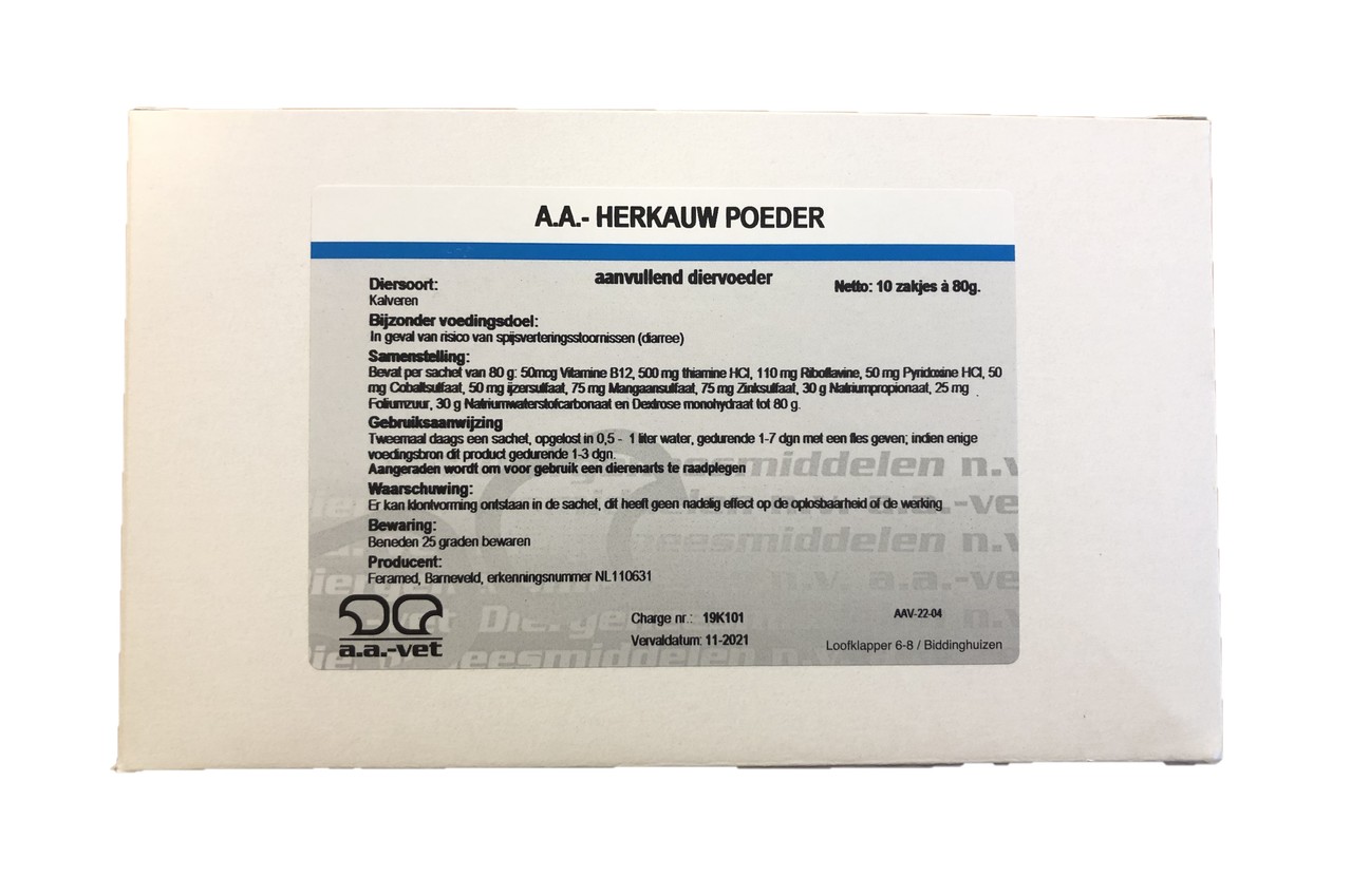 A.A. A.A. Herkauwpoeder 10x 80 gram A.A. A.A. Herkauwpoeder 10x 80 gram