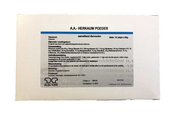 A.A. A.A. Herkauwpoeder 10x 80 gram A.A. A.A. Herkauwpoeder 10x 80 gram