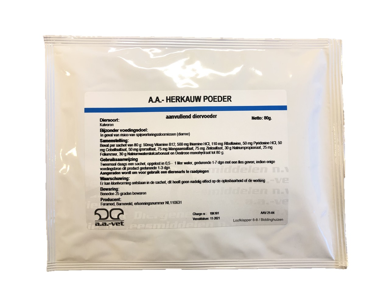 A.A. A.A. Herkauwpoeder 10x 80 gram A.A. A.A. Herkauwpoeder 10x 80 gram