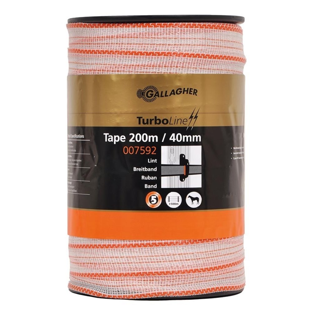 Gallagher TurboLine lint 40 mm wit 200 meter Gallagher TurboLine lint 40 mm wit 200 meter