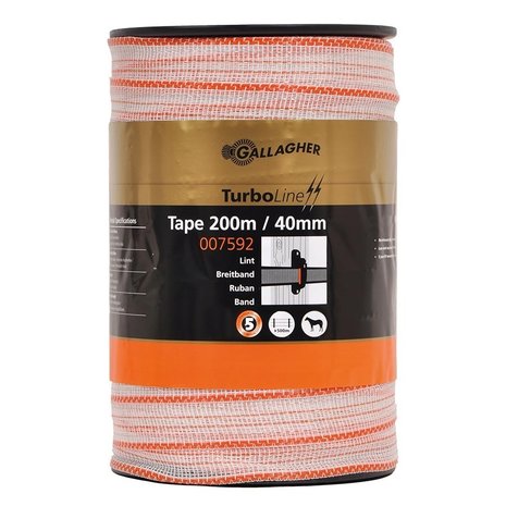 Gallagher TurboLine lint 40 mm wit 200 meter Gallagher TurboLine lint 40 mm wit 200 meter