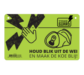 ZoneGuard Waarschuwingsbord "Pas op schrikdraad en blikverbod" ZoneGuard Waarschuwingsbord "Pas op schrikdraad en blikverbod"