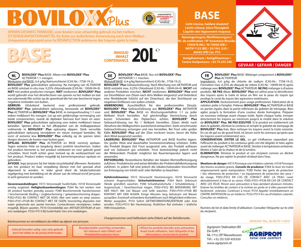 Boviloxx Plus  2-componenten barrier dipmiddel A+B 20 Liter