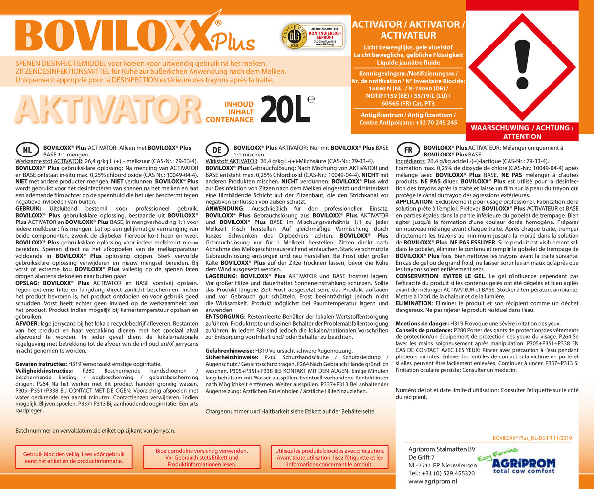 Boviloxx Plus  2-componenten barrier dipmiddel A+B 20 Liter