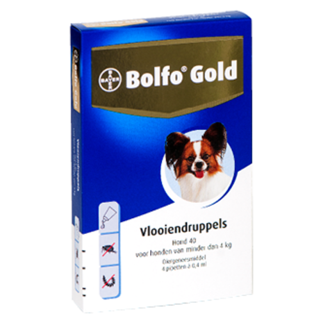 Bayer Bolfo Gold 40 hond (<4 Kg) Bayer Bolfo Gold 40 hond (<4 Kg)