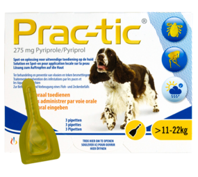 Prac-Tic Vlooiendruppels Hond 3 pipetten (11 tot 22 kg) Prac-Tic Vlooiendruppels Hond 3 pipetten (11 tot 22 kg)
