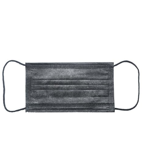 Mondkapje 3-laags wegwerp zwart 50 stuks