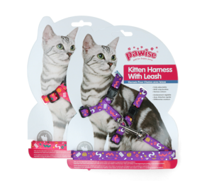 Pawise Kattentuigje Roze/Paars met Lijn