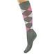 Stapp Ruitersokken, Ruit Grijs/Roze/Fuchsia Stapp Ruitersokken, Ruit Grijs/Roze/Fuchsia