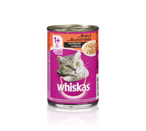 Whiskas Blik 1+ in Saus met Rund 400 gram Whiskas Blik 1+ in Saus met Rund 400 gram