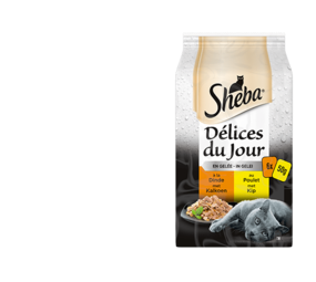 Sheba Delices du Jour multipack kalkoen, kip en gelei  6 x 50 g