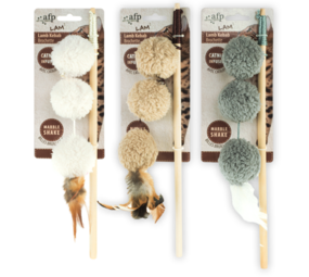 AFP Lamswol - Speelhengel met speelballen en Catnip AFP Lamswol - Speelhengel met speelballen en Catnip
