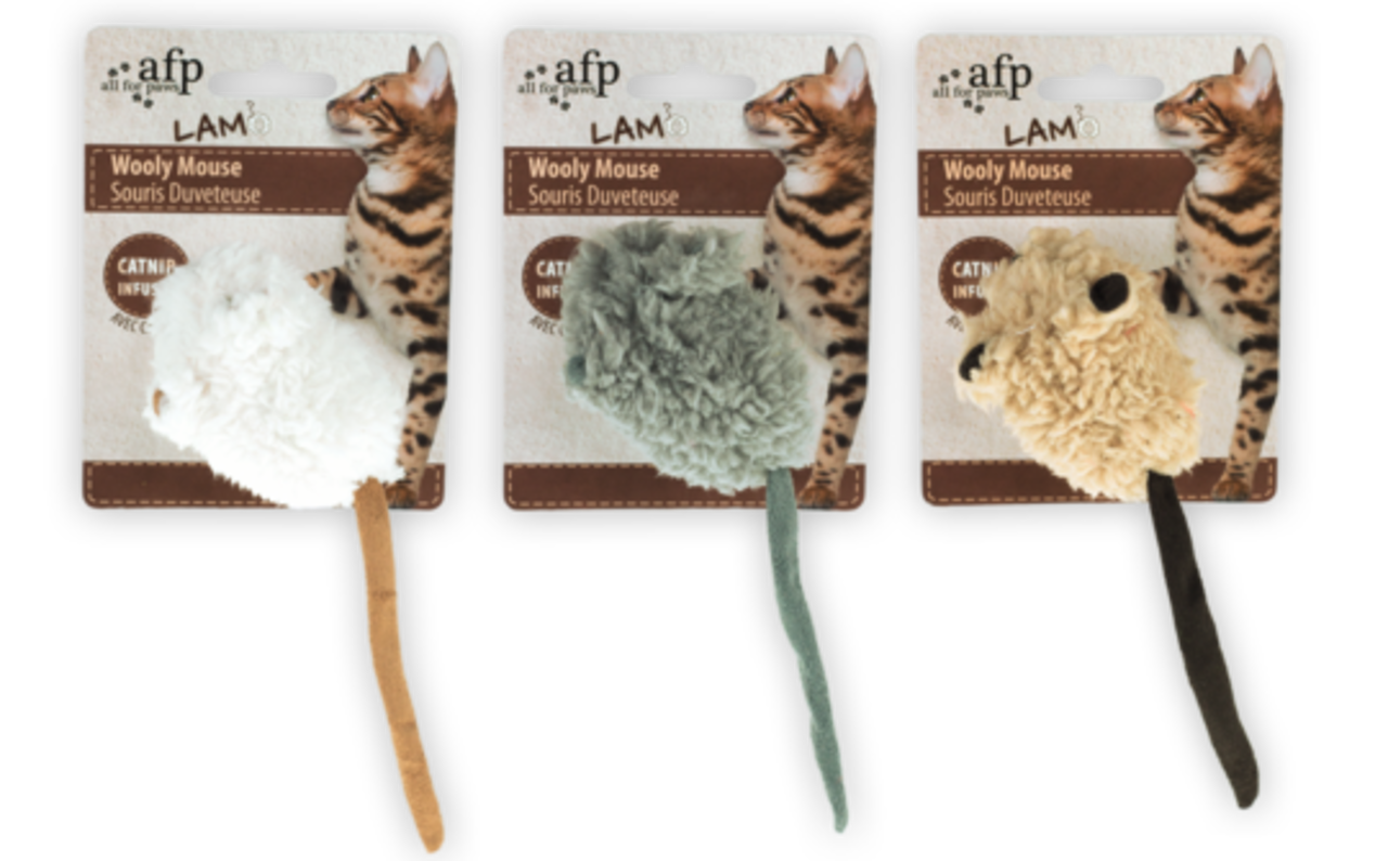 AFP Lamswol - Piepende Muis met Catnip AFP Lamswol - Piepende Muis met Catnip