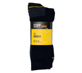 Stapp Worker Yellow Sokken - Zwart