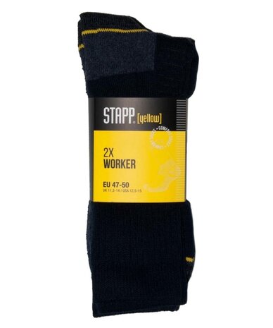 Stapp Worker Yellow Sokken - Zwart