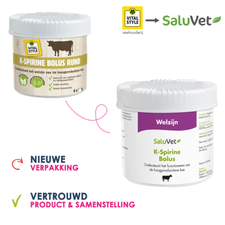 Saluvet K-Spirine Bolus Rund 6 stuks Saluvet K-Spirine Bolus Rund 6 stuks