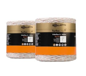Gallagher Turboline Vidoflex 9 Plus Schrikdraad (2 x 400 m) Gallagher Turboline Vidoflex 9 Plus Schrikdraad (2 x 400 m)