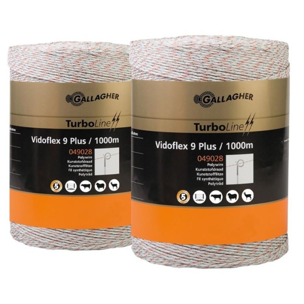Gallagher Turboline Vidoflex 9 Plus Schrikdraad (2x 1000 m) Gallagher Turboline Vidoflex 9 Plus Schrikdraad (2x 1000 m)