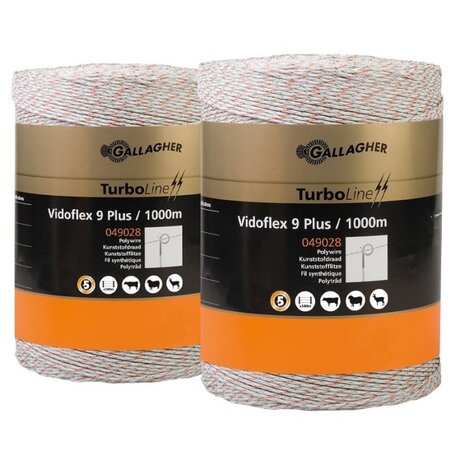 Gallagher Turboline Vidoflex 9 Plus Schrikdraad (2x 1000 m) Gallagher Turboline Vidoflex 9 Plus Schrikdraad (2x 1000 m)