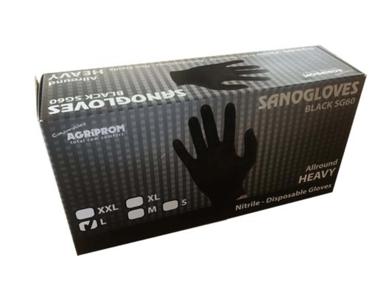 Sanogloves Melkershandschoenen Zwart SG60 Sanogloves Melkershandschoenen Zwart SG60