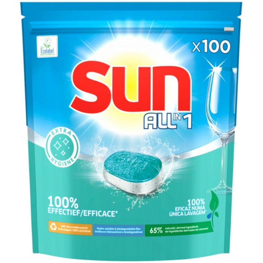 Sun All-in-One Vaatwastabletten 100 stks Sun All-in-One Vaatwastabletten 100 stks