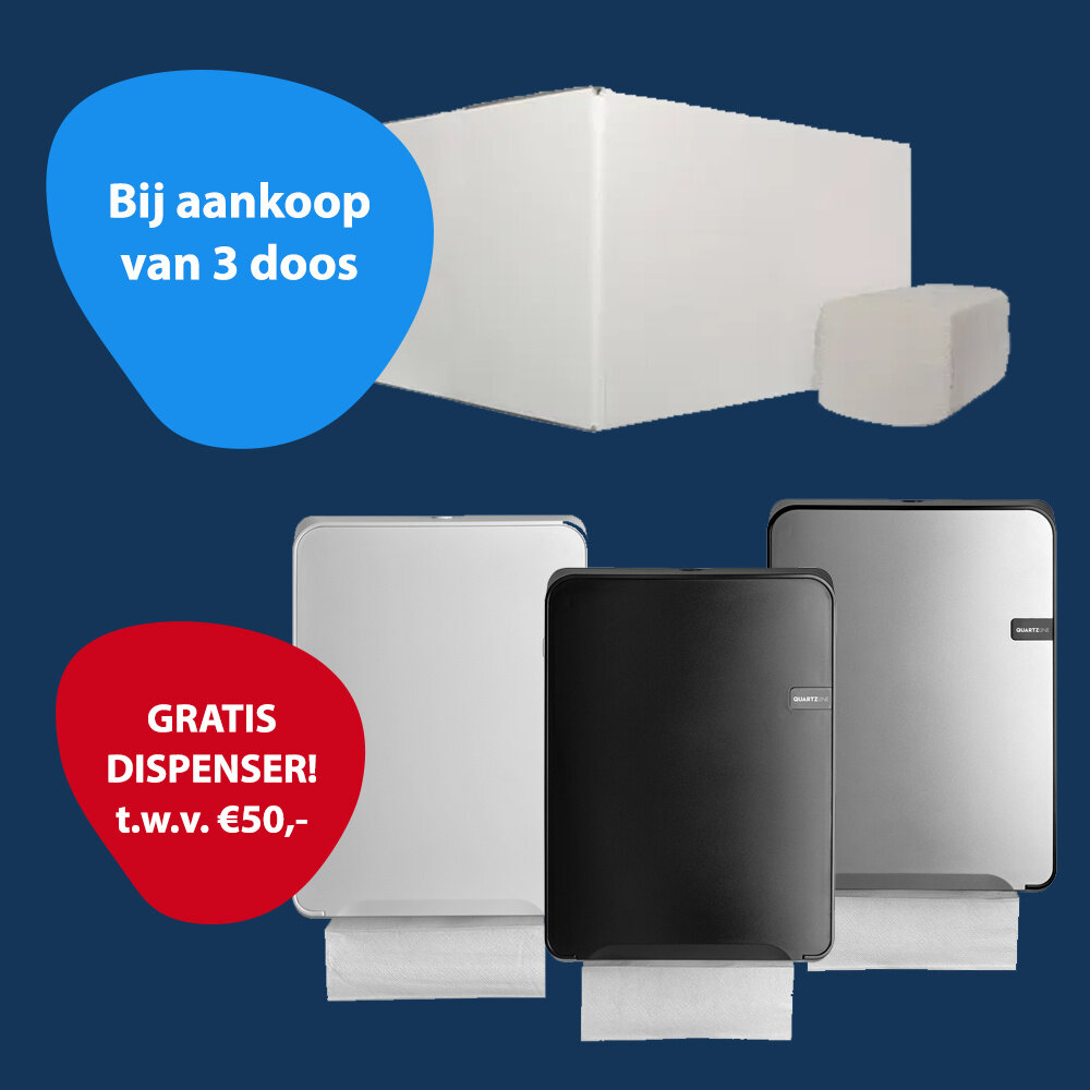 Euro Products Handdoekpapier V-fold, recycled wit - 2 laags