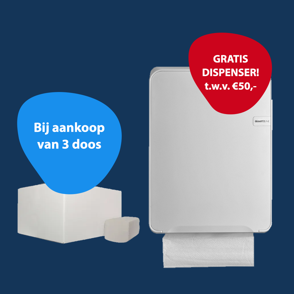 Euro Products Handdoekpapier V-fold, recycled wit - 2 laags