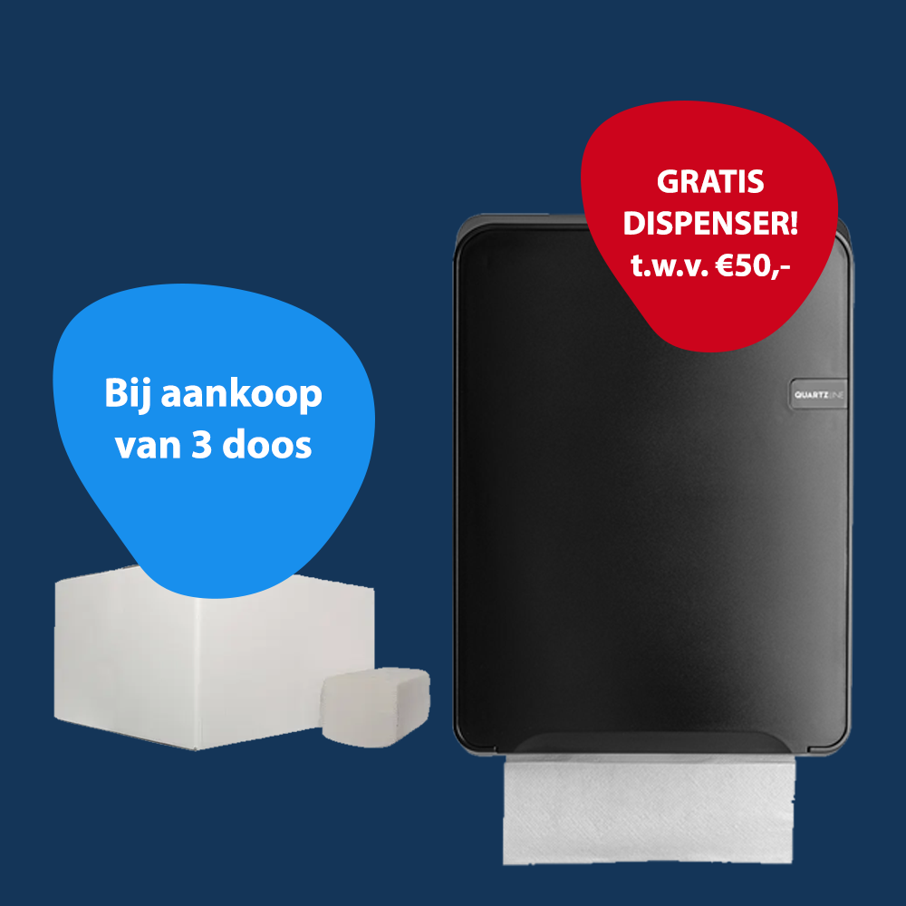 Euro Products Handdoekpapier V-fold, recycled wit - 2 laags