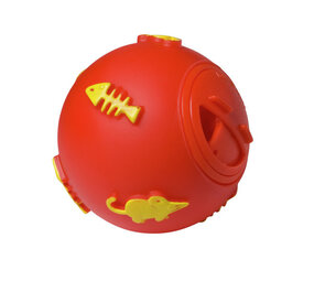 Adori Kattenspeeltje voerbal Rood|Geel Ø7.5 cm