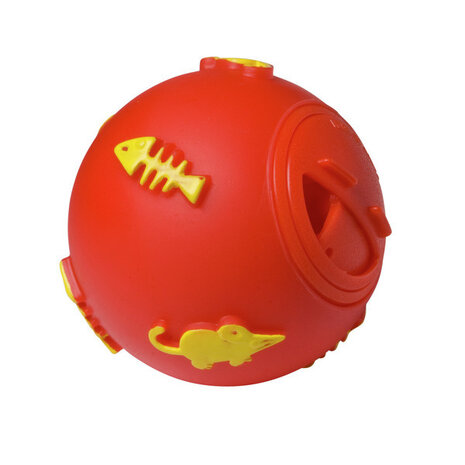 Adori Kattenspeeltje voerbal Rood|Geel Ø7.5 cm