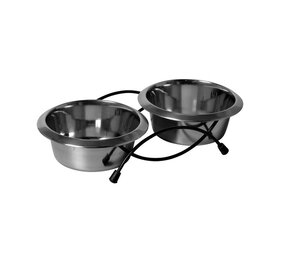 Adori Standaard + 2 RVS bakken 0,85l 34x18,5x9 cm Adori Standaard + 2 RVS bakken 0,85l 34x18,5x9 cm