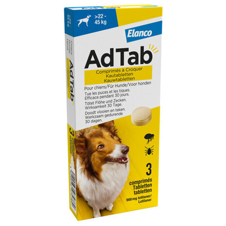 adtab kauwtablet voor honden 22 - 45 kg 3 stuks adtab kauwtablet voor honden 22 - 45 kg 3 stuks