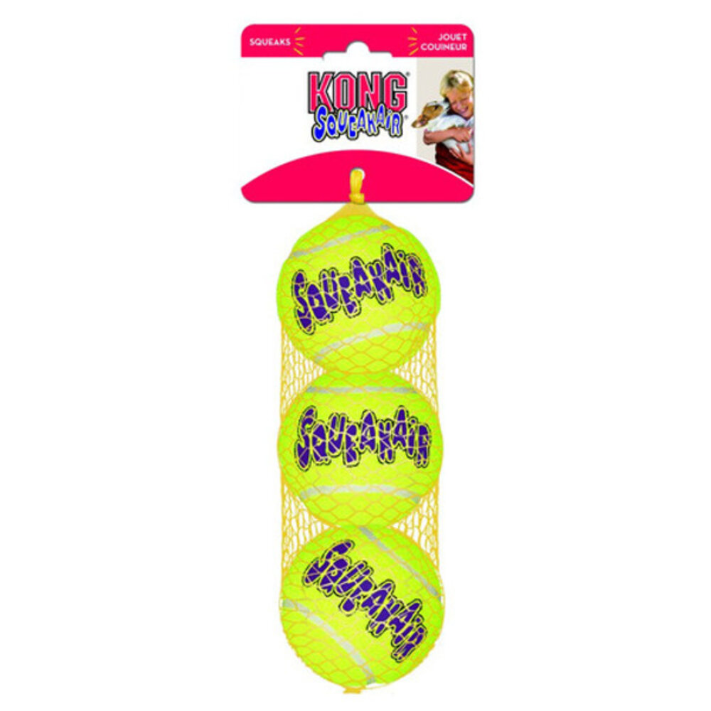 KONG Air squeaker ball m a 3 Geel Medium Ø6 cm KONG Air squeaker ball m a 3 Geel Medium Ø6 cm