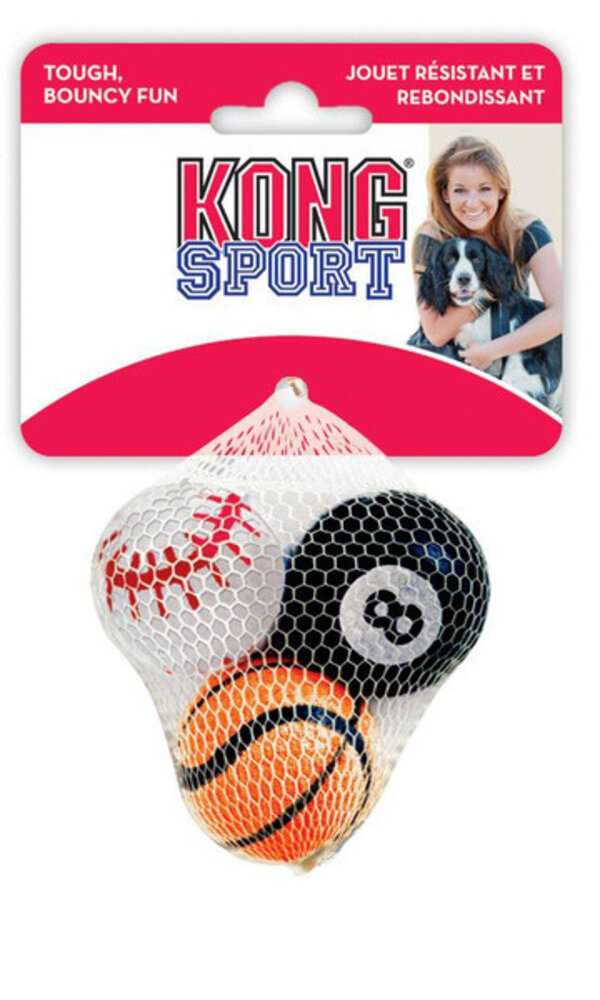 KONG Speeltje sport ballen a 3 3 stuks Assorti Small KONG Speeltje sport ballen a 3 3 stuks Assorti Small
