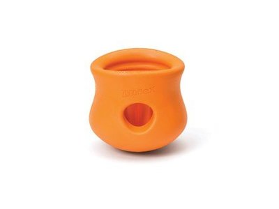 Hondenspeelgoed Uitdagend en Sterk - Vulbaar met voer of snacks - West Paw Toppl - Blauw, Groen of Oranje in Small of Large - B Corp