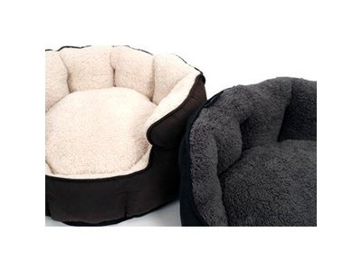 Extra Zachte Hondenmand met Afneembare en Wasbare Hoes - 51 Degrees North - Bruin/Beige of Zwart/Grijs in maat S/M/L