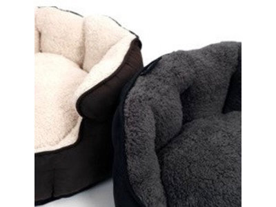 Extra Zachte Hondenmand met Afneembare en Wasbare Hoes - 51 Degrees North - Bruin/Beige of Zwart/Grijs in maat S/M/L