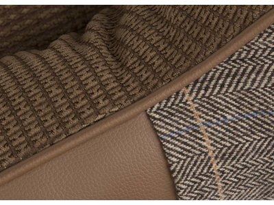 Luxe Tweed Hondenmand met Chenille Voering - Scruffs Windsor in Grijs en Bruin S/M/L/XL