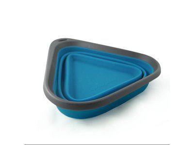 Kurgo Mash & Stash - Opvouwbare / inklapbare drinkbak voor onderweg - Blauw - S / M / L