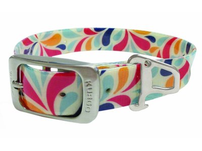 Waterbestendige en sterke Hondenhalsband - Kurgo Muck Collar Color Splash - In Small, Medium en Large
