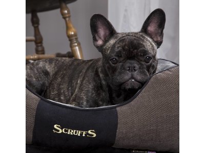 Hondenmand Zacht en Stevig, Anti-Slip en Wasbaar - Scruffs Chester Box -in Grijs en Bruin in maat S tot XL