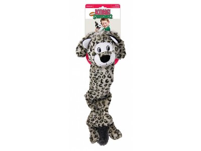 Kong Stretchezz Jumbo Sneeuwluipaard met piepers - Zonder vulling - XL formaat, wel 57,5 cm lang!