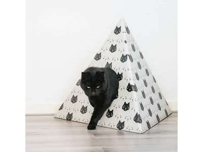 Kattenhuis in Lederlook met kussentje